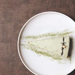 High angle view of cake in bowl on table