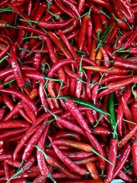 Full frame shot of red chili peppers