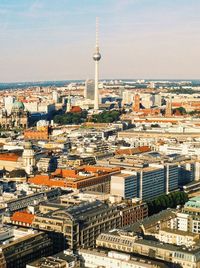 High angle view of cityscape