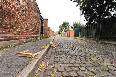 Cobblestone street in city