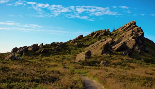 Scenic view of arid landscape against sky