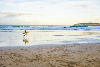 Scenic view of beach against sky