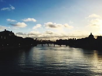 View of river at sunset