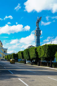 View of statue against cloudy sky