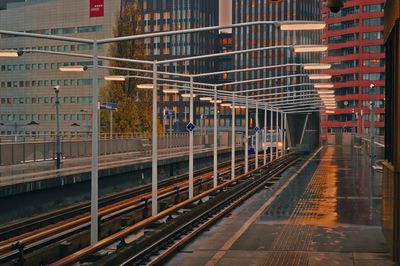 Railroad tracks in city