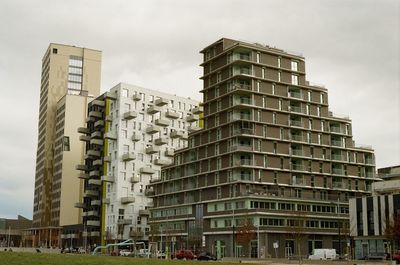 Low angle view of buildings against sky