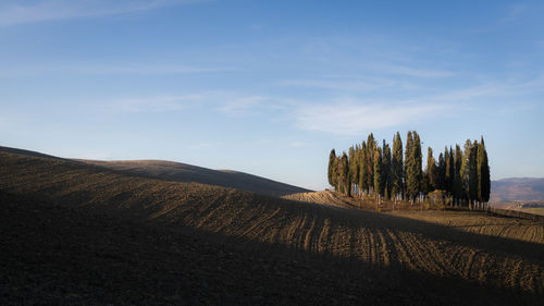 Scenic view of land against sky