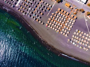 Aerial view of parasol at beach