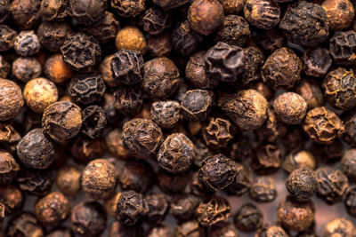 Full frame shot of black peppercorns