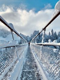 Snow covered mountain against sky