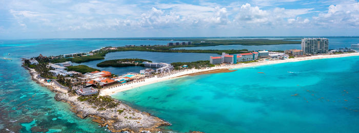 High angle view of beach