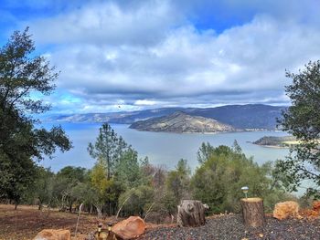 Scenic view of landscape against cloudy sky