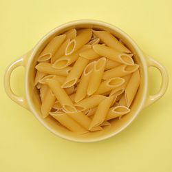 Directly above shot of pasta in plate