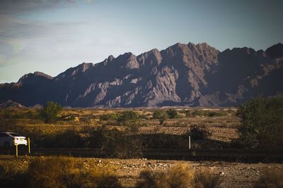 Scenic view of mountains against sky