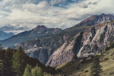 Scenic view of mountains against sky