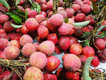 Close-up of strawberries in basket