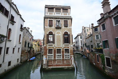 Canal passing through city