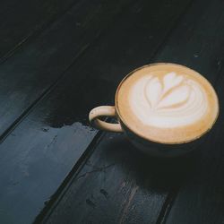 High angle view of coffee on table