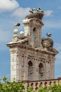 Low angle view of historical building against sky