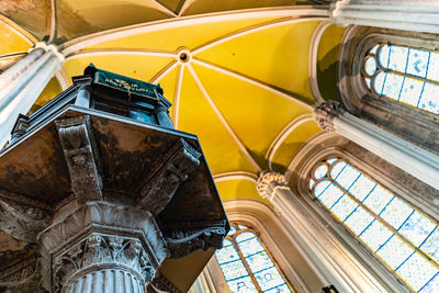 Low angle view of ceiling of historic building