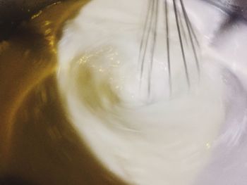 High angle view of ice cream in glass