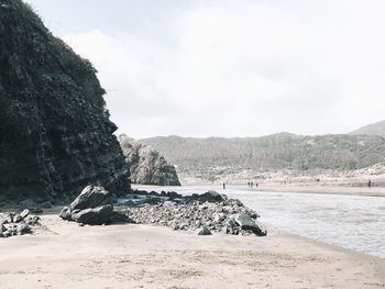 Scenic view of beach against sky