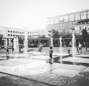 Fountain in front of building