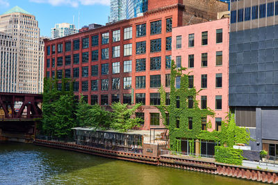 Low angle view of buildings in city