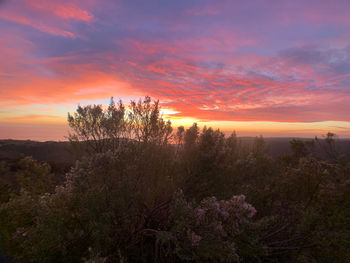 Scenic view of dramatic sky during sunset