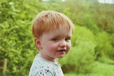 Close-up portrait of cute boy