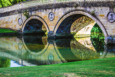 Reflection of built structure in water