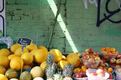 Close-up of fruits for sale in market