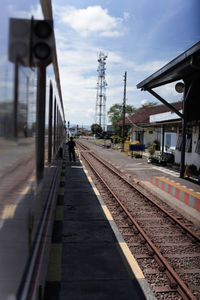 Railroad tracks against sky