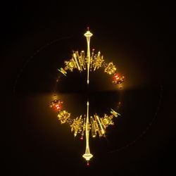 Illuminated lights at night