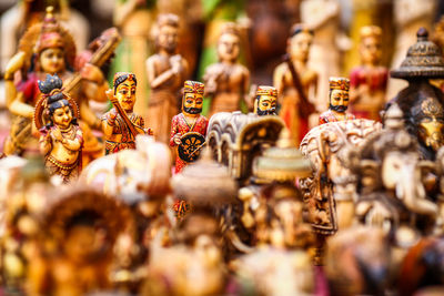 Close-up of figurine for sale in market