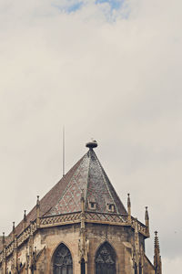 Stork is nesting on a church