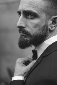 Portrait of young man looking away