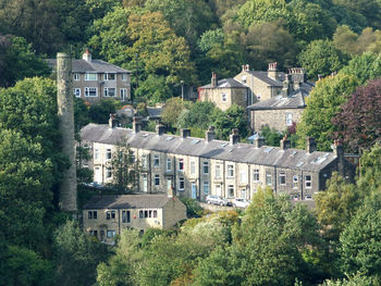 High angle view of houses