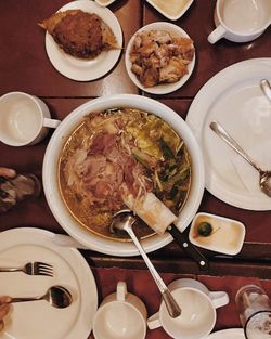 Close-up of served food in plate