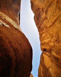 Low angle view of rock formation