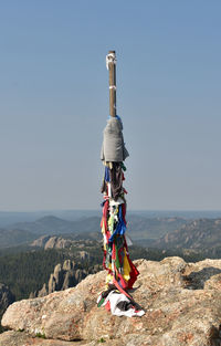 Fantastic sacred prayer flags on a mountain top in south dakota.