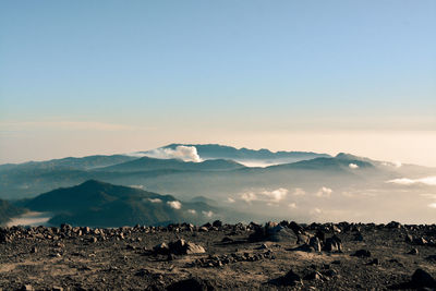 Scenic of mahameru in the morning. mahameru peak 3676 masl