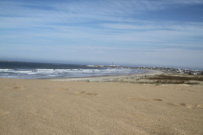 Scenic view of beach against sky