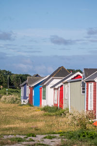 House on field against sky