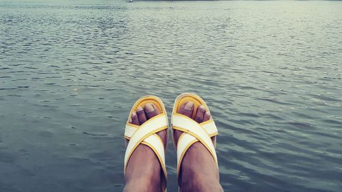 Low section of person in water