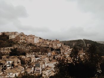 High angle view of townscape against sky