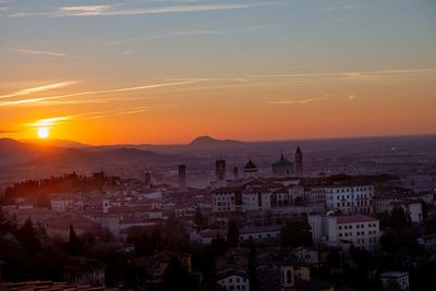 Bergamo alta skyline at dawn