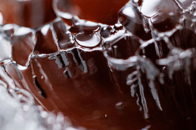 Close-up of red ice water