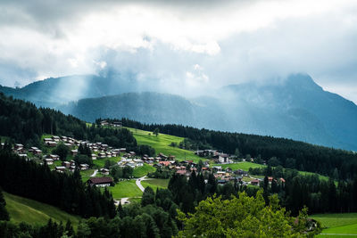 Scenic view of mountains against sky