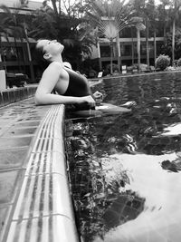 Woman in swimming pool